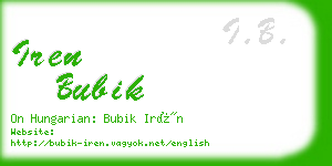 iren bubik business card